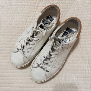 Golden Goose White and Brown Hi-Star Women’s Sneakers